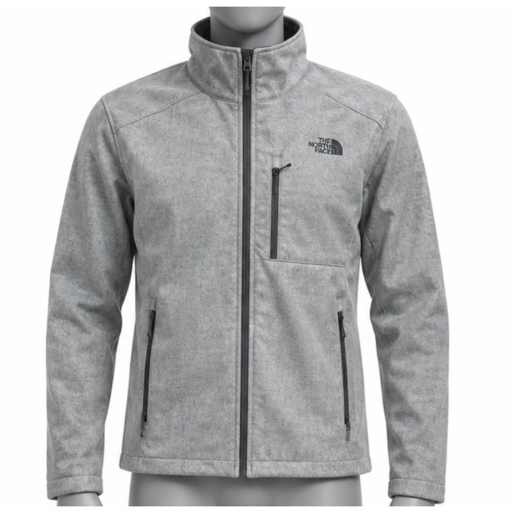 The North Face TNF Apex Barrier Soft Shell Jacket Sz Men's Small Gray Full Zip